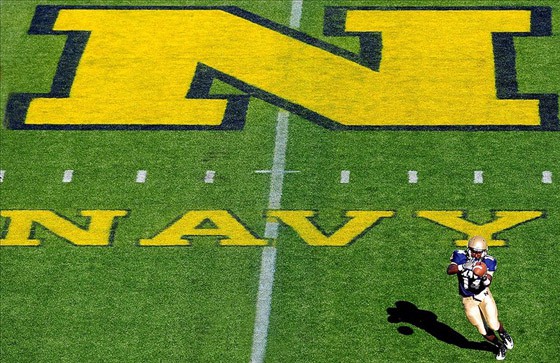 Navy cornerback Albrey Felder (14)